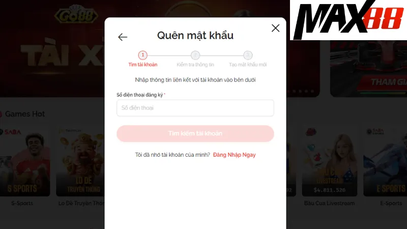 Quên Mật Khẩu Max88: Tìm Hiểu Phương Pháp Khôi Phục Mật Khẩu 1 Quy trình khôi phục khi quên mật khẩu Max88