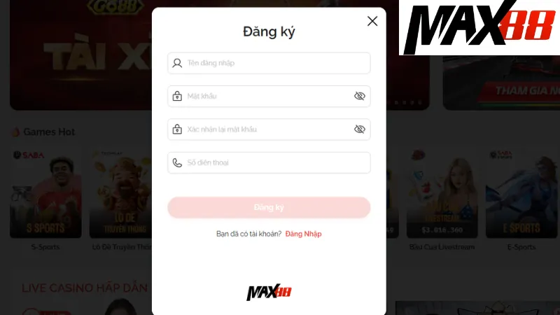 Đăng Ký Max88: Chia Sẻ Bí Quyết Đăng Ký Tài Khoản Thành Công 1 Hướng dẫn chi tiết cách đăng ký tài khoản Max88